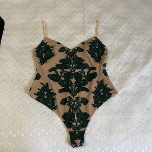 For Love And Lemons Green and Tan Shapewear Intimates